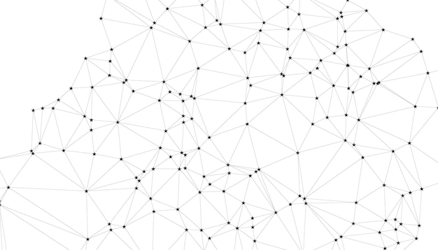 Abstract Geometric Network Background with Interconnected Black Dots and Lines Minimalistic Polygon