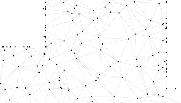 Abstract Geometric Network Background with Interconnected Black Dots and Lines Minimalistic Polygon