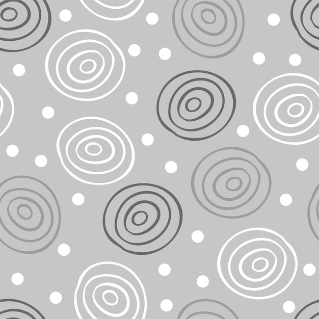 abstract geometric pattern by the points, circles. gray and white texture. a seamless vector background.