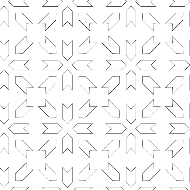 Abstract geometric pattern with crosses stripes lines Seamless vector background White and black ornament Modern reticulated graphic design