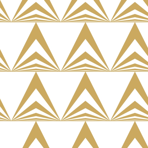 Abstract geometric pattern with triangle on white background A seamless vector background Graphic modern pattern White and gold pattern