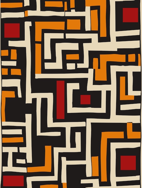 Abstract Geometric Patterns with Bold Earth Tones