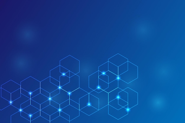 abstract geometric polygon shape on blue gradient background digital technology cyber futuristic