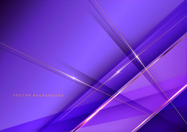 Abstract Geometric Purple Background with Gold Accents