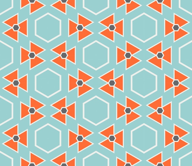 Abstract geometric seamless pattern.  Ornamental geometrical background. Mosaic, tail.