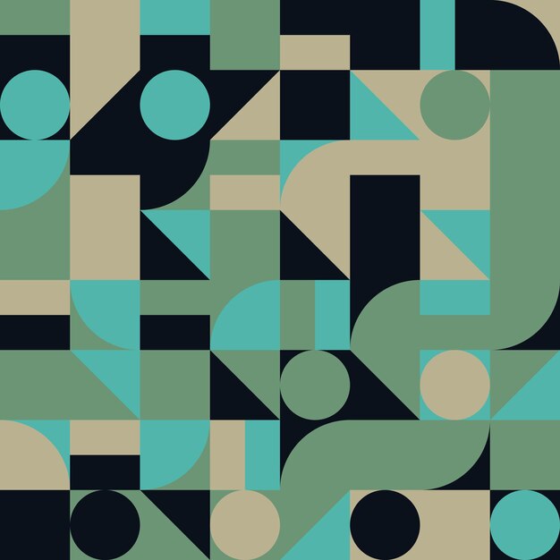 Abstract geometric seamless pattern with basic shapes