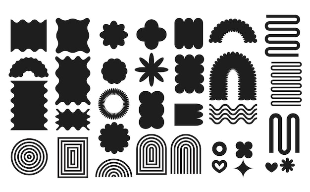 Abstract geometric shapes and icons Brutal modern contemporary figure Swiss design aesthetic