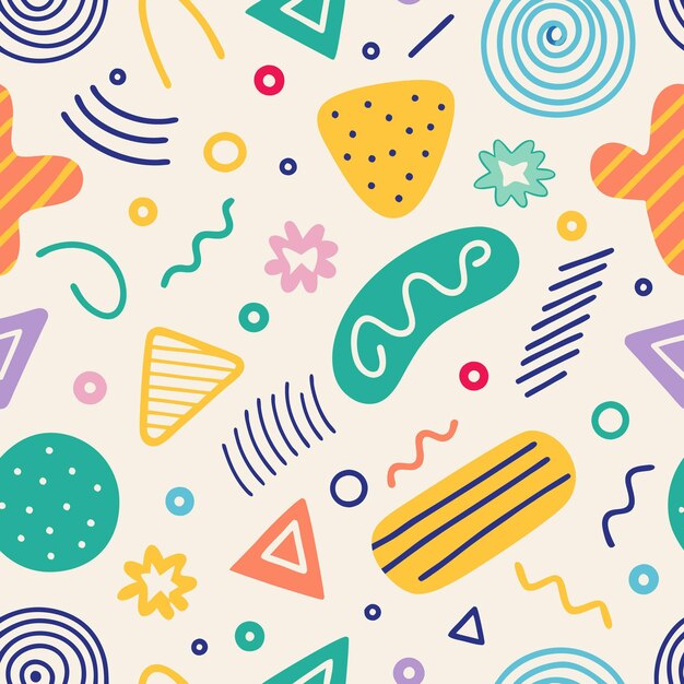 Abstract Geometric Shapes Seamless Pattern Design