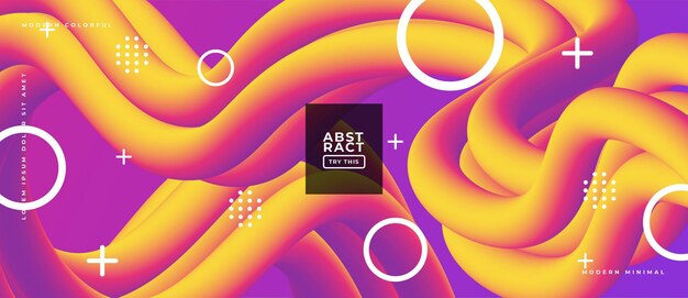 Abstract geometric Trend liquid gradient shape on Fluid shape illustration composition  