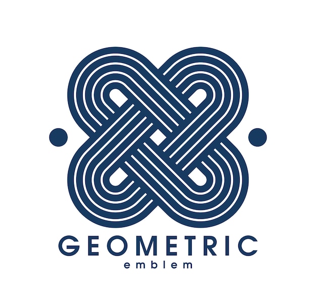 abstract geometric vector logo isolated on white, linear graphic design modern style symbol, line art geometrical shape emblem or icon.
