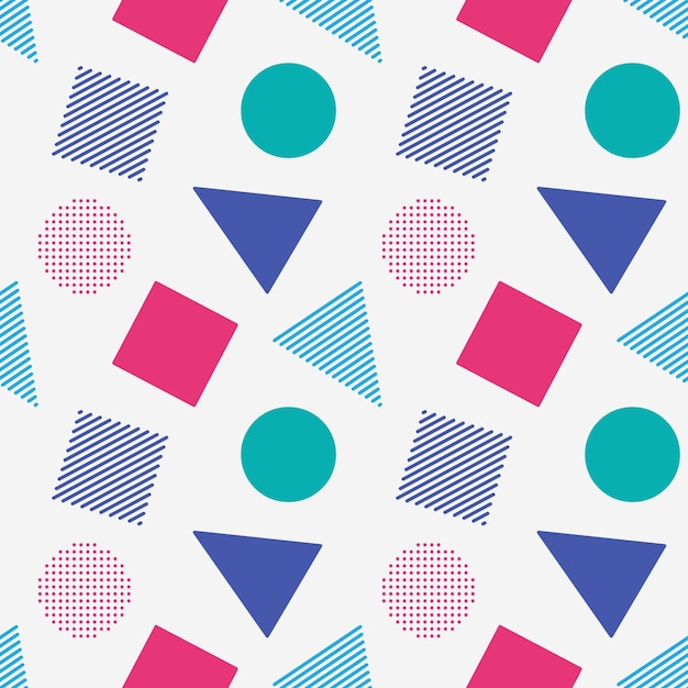 Abstract geometric vector seamless 90s or 80s