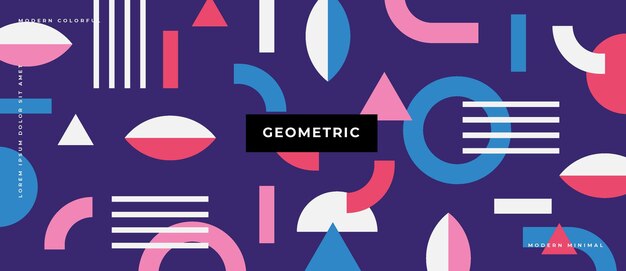 abstract geometric with different elements abstract shapes. 