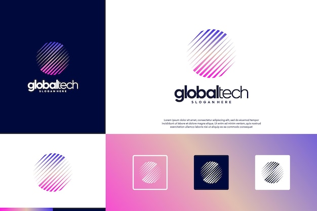 abstract globe logo smart technology symbol graphic design inspiration