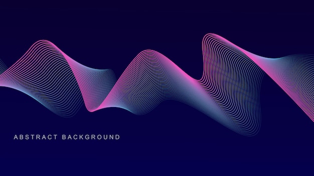 Abstract glowing wave lines on dark blue background Dynamic wave pattern Futuristic technology