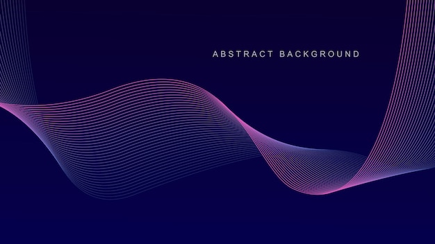 Abstract glowing wave lines on dark blue background Dynamic wave pattern Futuristic technology