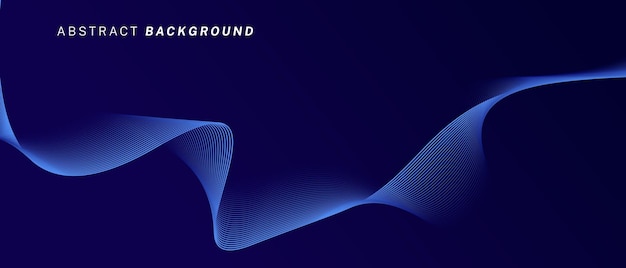Abstract glowing wave lines on dark blue background Dynamic wave pattern Modern flowing wavy lines Futuristic technology concept Suit for banner poster cover brochure flyer website