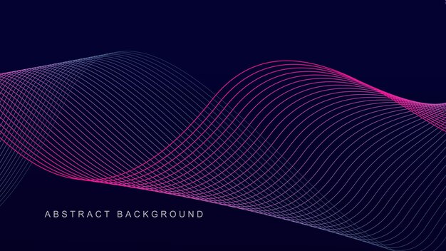 abstract glowing wave lines on dark blue background dynamic wave pattern modern flowing wavy lines
