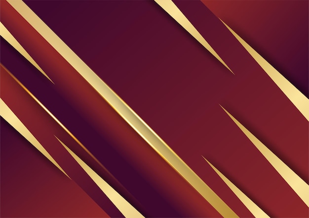 abstract gold lines pattern business technology on red gradients background.