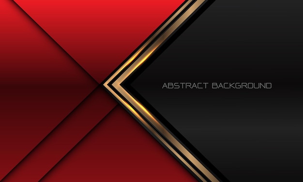 Abstract golden arrow on red black metallic design luxury futuristic technology background vector