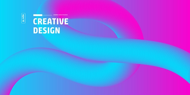 Abstract Gradient Background Blue Pink Swirling Creative Design Vector Template