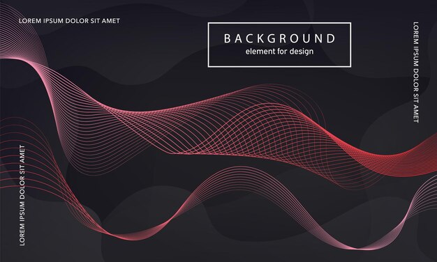 Abstract gradient background Wave element for design poster Colorful shiny lines Vector