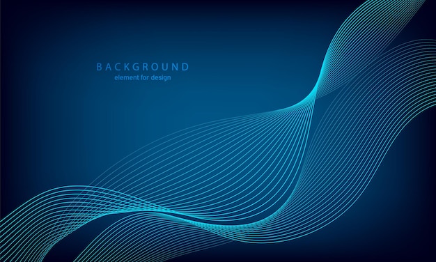 Abstract gradient background. Wave element for design Trendy color blue.
