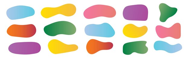 abstract gradient fluid or blob shapes design organic design set