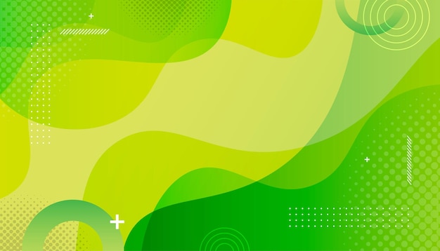 Abstract gradient green and yellow waves background