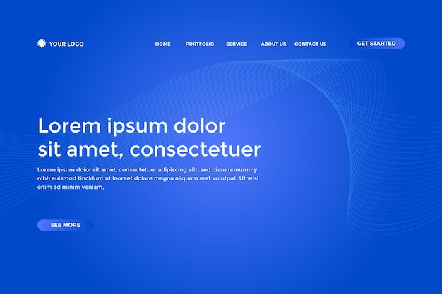 abstract gradient landing page template