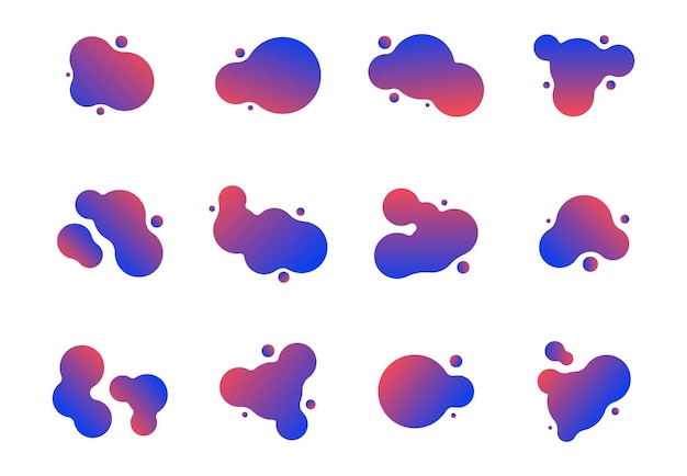 Abstract Gradient Liquid Blob Shape Liquid Fluid Element for Decor