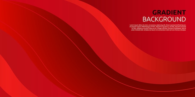 Abstract gradient red curve background