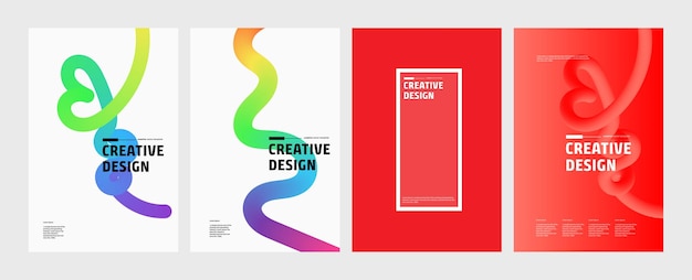abstract gradient waveforms creative design vector templates