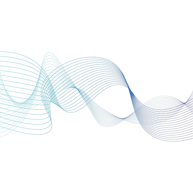 Abstract Gradient Wavy Line Decoration