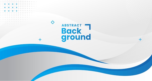 Abstract gradient white grey background with blue wave element with text space for professional
