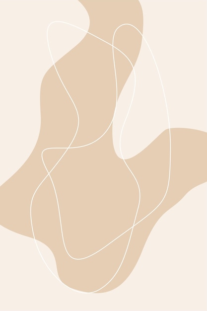 Abstract graphic minimalist beige doodle soft colored poster card wallpaper print boho background