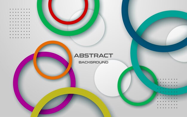 Abstract green purple blue orange circle ring overlap geometric layers background eps10 vector