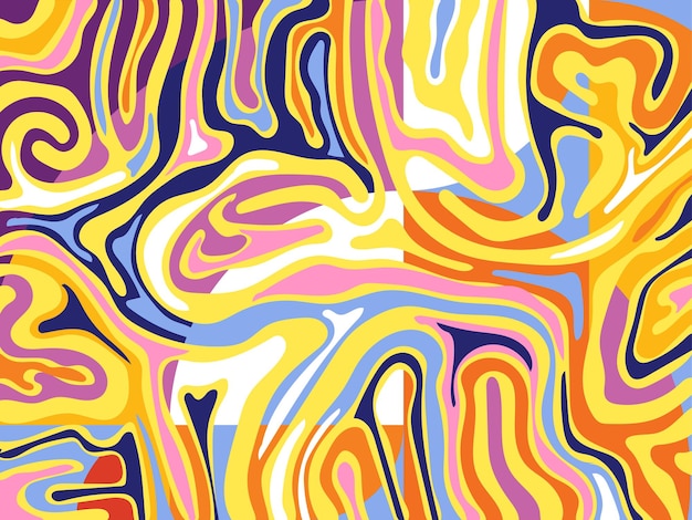 abstract groovy hippie 70s background waves colorful vintage swirl twirl psychedelic striped
