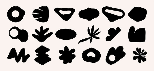 Abstract groovy shapes Y2K Modern trendy minimalist style Hand drawn for wallpaper wall decor fabric postcard cover template banner