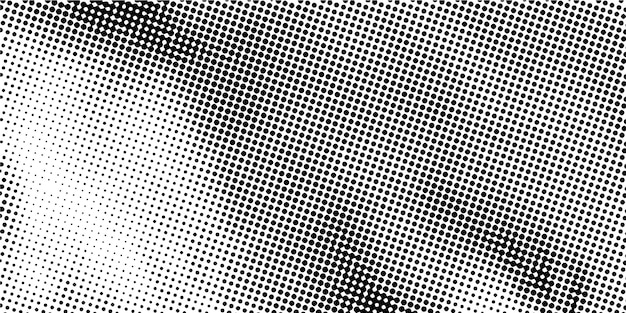 Abstract grunge halftone vector banner black and white dots shape