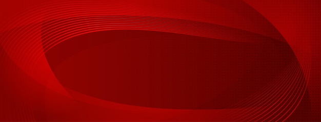Abstract halftone background made of curved lines and small dots in red colors
