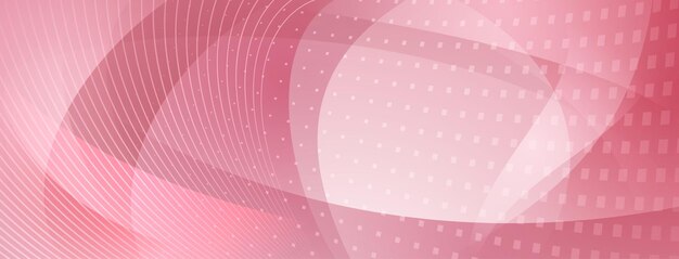 Abstract halftone background made of curved lines and square dots in pink colors
