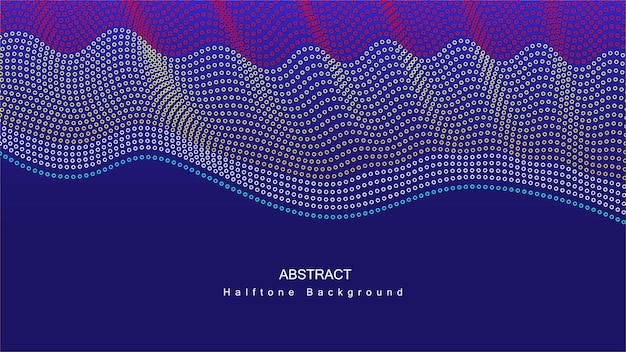 Abstract halftone circular wavy lines background