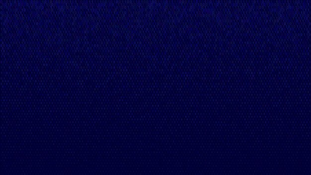 Abstract halftone gradient background of small ones and zeros, blue on black