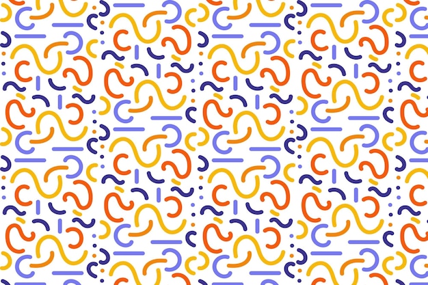 Abstract hand drawn line doodle Children playful design colorful seamless pattern