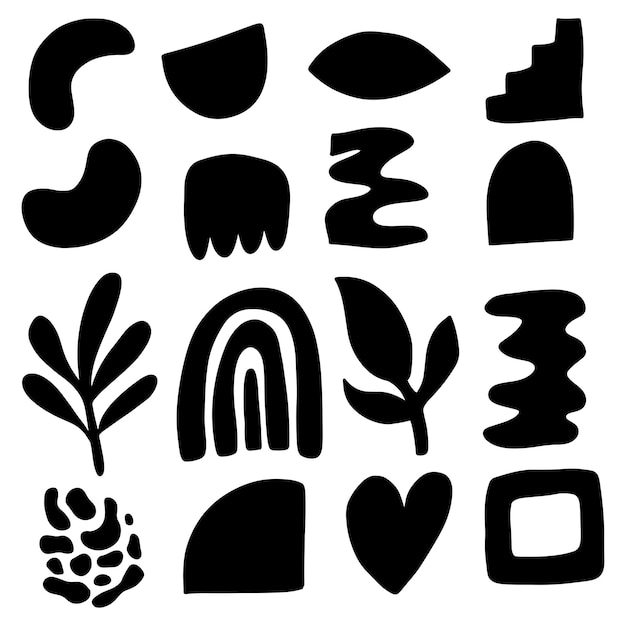 abstract hand drawn organic shapes