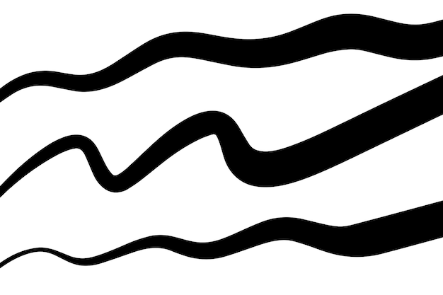 Abstract HandDrawn Wavy Black Lines