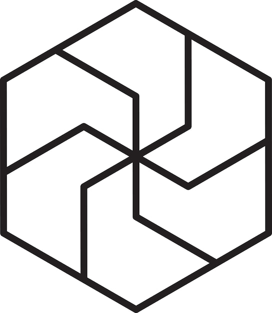 abstract hexagon logo illustration in trendy and minimal style