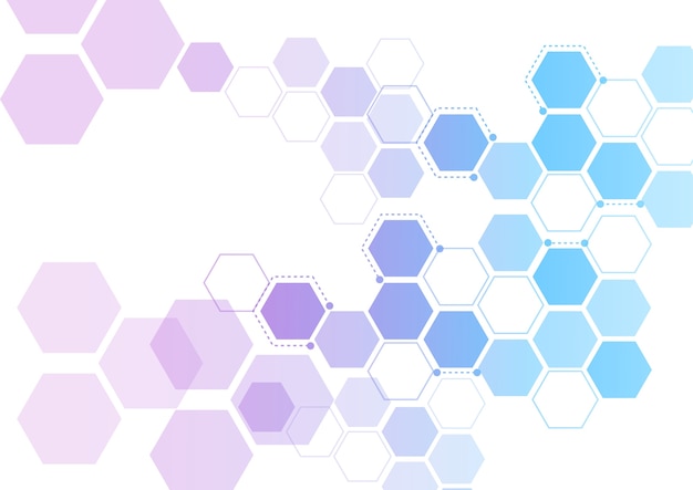Abstract hexagonal molecular structures