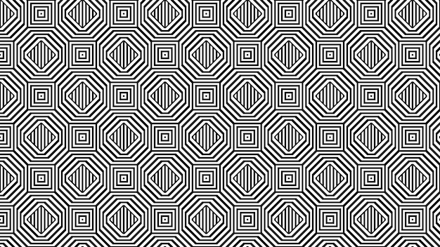 Abstract Hexagonal Optical Illusion Pattern in Black and White