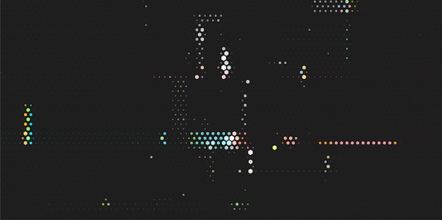 Abstract hexagonal particle colorful background